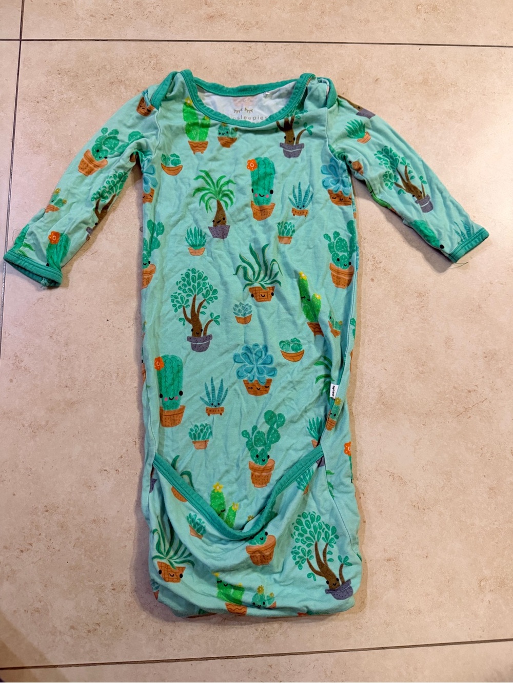 Little Sleepies Succulent Love fold over gown